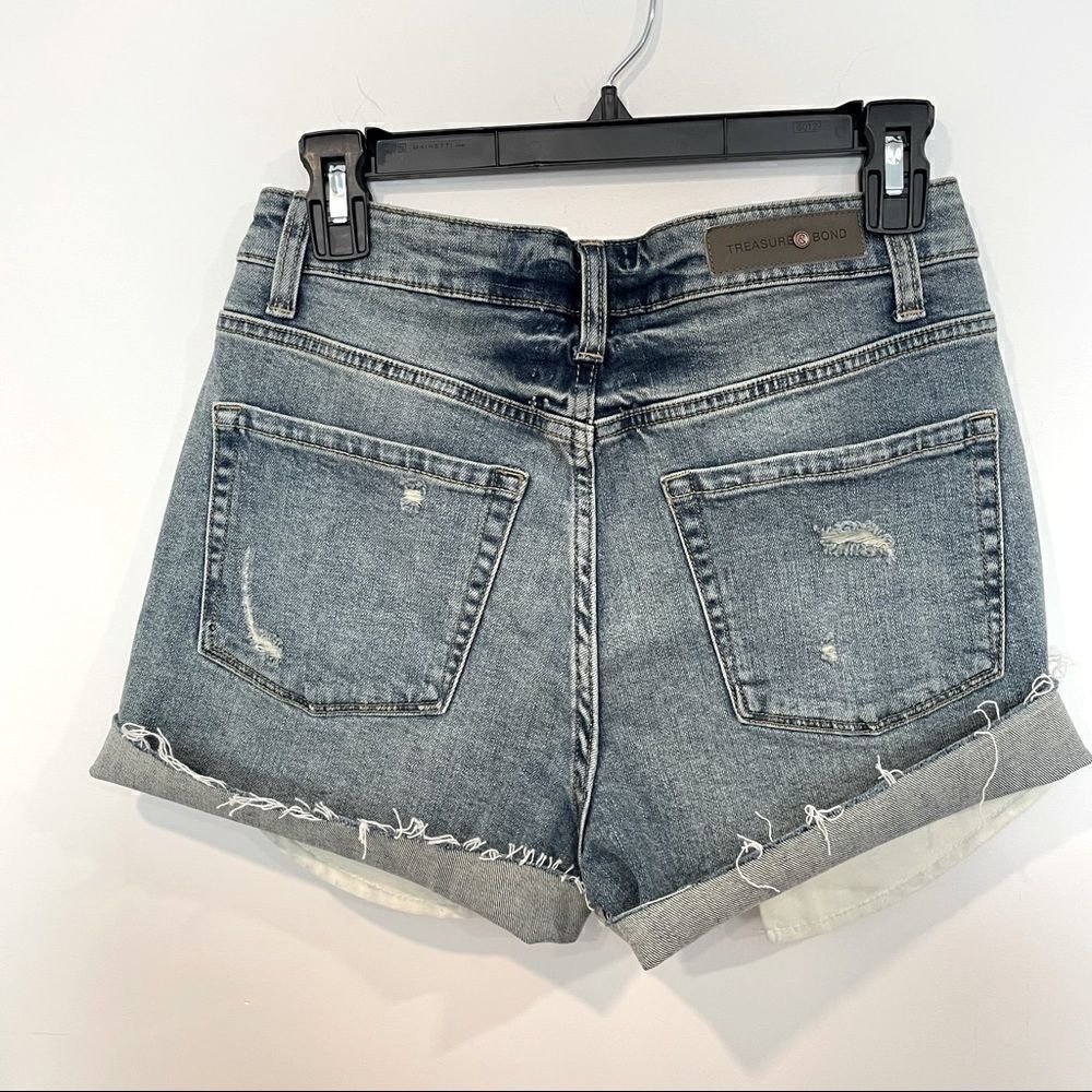 TREASURE & BOND Boyfriend High Waist Slim Fit Mini Shorts - Picture 4 of 12